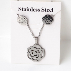 Stainless steel jewelry Earrings and necklaces set Wholesale