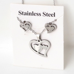Stainless steel jewelry Earrings and necklaces set Wholesale