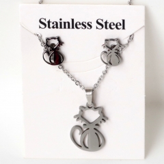 Stainless steel jewelry Earrings and necklaces set Wholesale