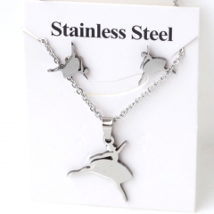 Stainless steel jewelry Earrings and necklaces set Wholesale