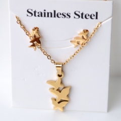 Stainless steel jewelry Earrings and necklaces set Wholesale