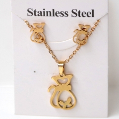 Stainless steel jewelry Earrings and necklaces set Wholesale