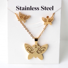 Stainless steel jewelry Earrings and necklaces set Wholesale