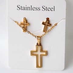 Stainless steel jewelry Earrings and necklaces set Wholesale