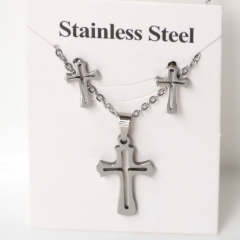 Stainless steel jewelry Earrings and necklaces set Wholesale