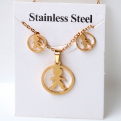 Stainless steel jewelry Earrings and necklaces set Wholesale