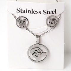 Stainless steel jewelry Earrings and necklaces set Wholesale
