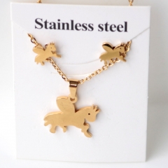 Stainless steel jewelry Earrings and necklaces set Wholesale