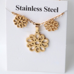 Stainless steel jewelry Earrings and necklaces set Wholesale