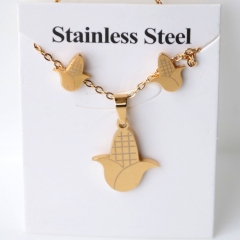 Stainless steel jewelry Earrings and necklaces set Wholesale