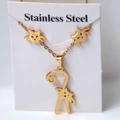 Stainless steel jewelry Earrings and necklaces set Wholesale