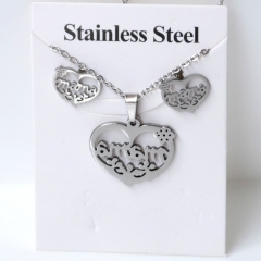 Stainless steel jewelry Earrings and necklaces set Wholesale