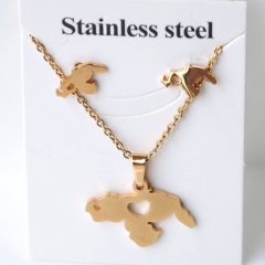 Stainless steel jewelry Earrings and necklaces set Wholesale