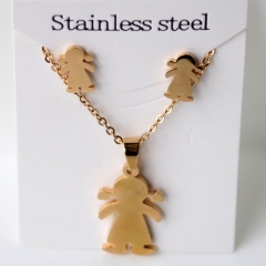 Stainless steel jewelry Earrings and necklaces set Wholesale