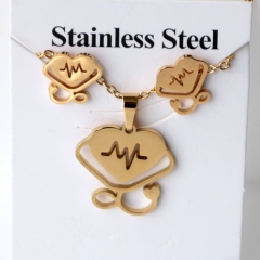 Stainless steel jewelry Earrings and necklaces set Wholesale