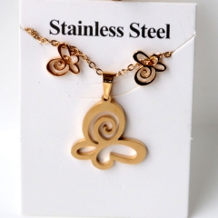 Stainless steel jewelry Earrings and necklaces set Wholesale
