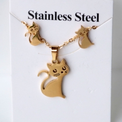 Stainless steel jewelry Earrings and necklaces set Wholesale