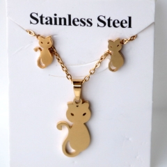 Stainless steel jewelry Earrings and necklaces set Wholesale