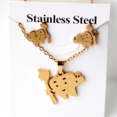 Stainless steel jewelry Earrings and necklaces set Wholesale