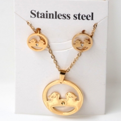 Stainless steel jewelry Earrings and necklaces set Wholesale