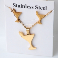 Stainless steel jewelry Earrings and necklaces set Wholesale