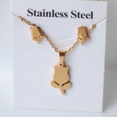 Stainless steel jewelry Earrings and necklaces set Wholesale