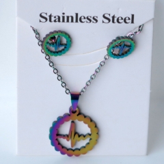 Stainless steel jewelry Earrings and necklaces set Wholesale
