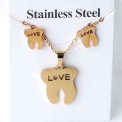 Stainless steel jewelry Earrings and necklaces set Wholesale