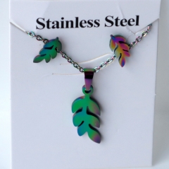Stainless steel jewelry Earrings and necklaces set Wholesale