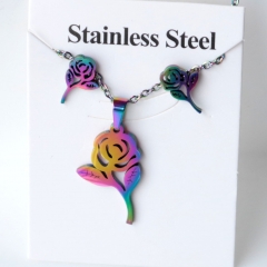 Stainless steel jewelry Earrings and necklaces set Wholesale