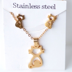 Stainless steel jewelry Earrings and necklaces set Wholesale