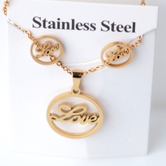 Stainless steel jewelry Earrings and necklaces set Wholesale
