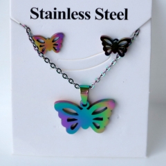 Stainless steel jewelry Earrings and necklaces set Wholesale