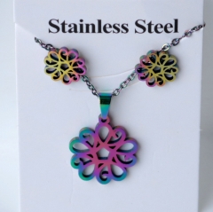 Stainless steel jewelry Earrings and necklaces set Wholesale