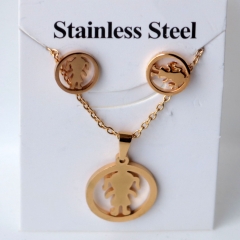 Stainless steel jewelry Earrings and necklaces set Wholesale