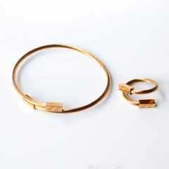 Stainless steel jewelry Ring bracelet set Wholesale