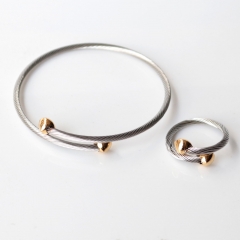 Stainless steel jewelry Ring bracelet set Wholesale