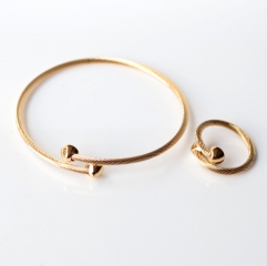 Stainless steel jewelry Ring bracelet set Wholesale
