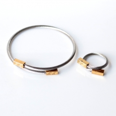 Stainless steel jewelry Ring bracelet set Wholesale
