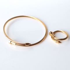 Stainless steel jewelry Ring bracelet set Wholesale