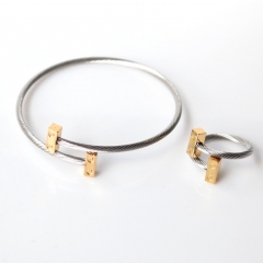 Stainless steel jewelry Ring bracelet set Wholesale