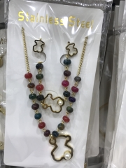 Stainless steel jewelry Earrings and necklaces set Wholesale