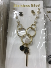 Stainless steel jewelry Earrings and necklaces set Wholesale