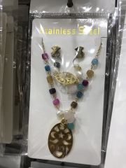 Stainless steel jewelry Earrings and necklaces set Wholesale
