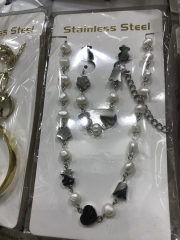 Stainless steel jewelry Earrings and necklaces set Wholesale
