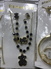 Stainless steel jewelry Earrings and necklaces set Wholesale