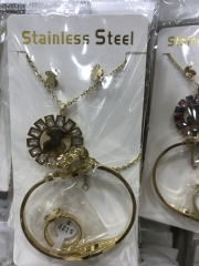 Stainless steel jewelry Earrings and necklaces set Wholesale