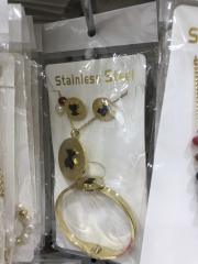 Stainless steel jewelry Earrings and necklaces set Wholesale
