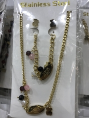 Stainless steel jewelry Earrings and necklaces set Wholesale