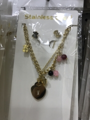Stainless steel jewelry Earrings and necklaces set Wholesale